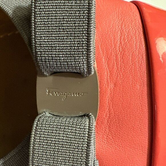 Ferragamo Elasticated Ballet Flats Shoes Sz 10M Made in Italy Coral - Picture 14 of 15